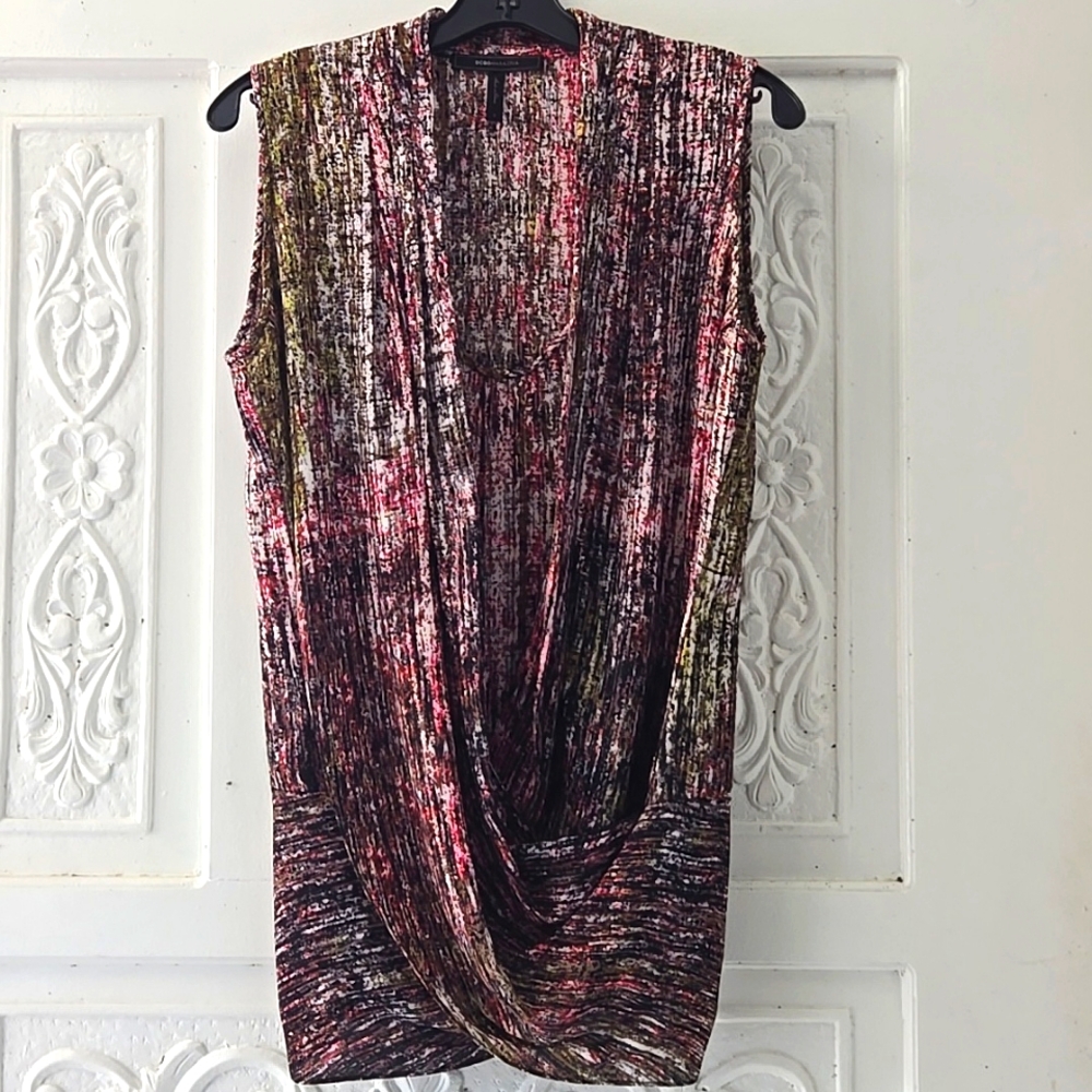 BCBG Printed Sleeveless Blouse Size Small